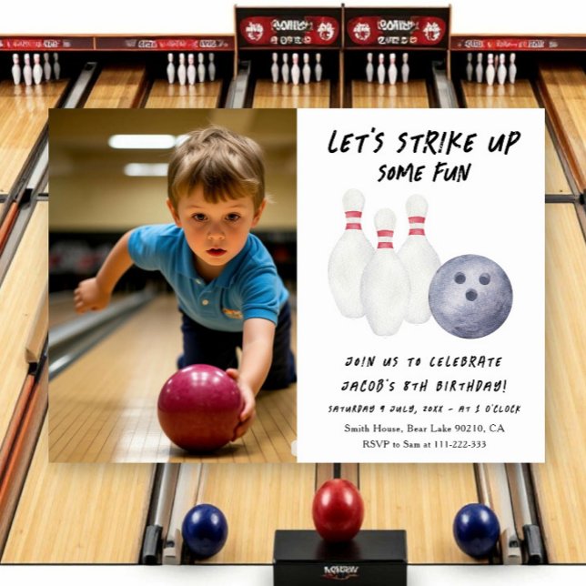 Inbjudan till bowling barnkalas (Skapare uppladdad)