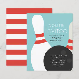 Inbjudan till bowling-födelsedagsfest