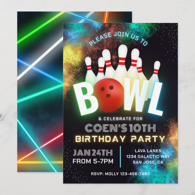 Inbjudan till Bowling-partiet | Uppmaningar om upp (Fram/baksida)