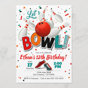 Inbjudan till Bowling Party på födelsedagen
