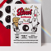 Inbjudan till Bowling-Vintagen - Röd