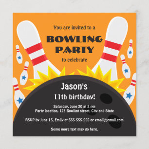 Inbjudan till bowlingfest med bowlingklot