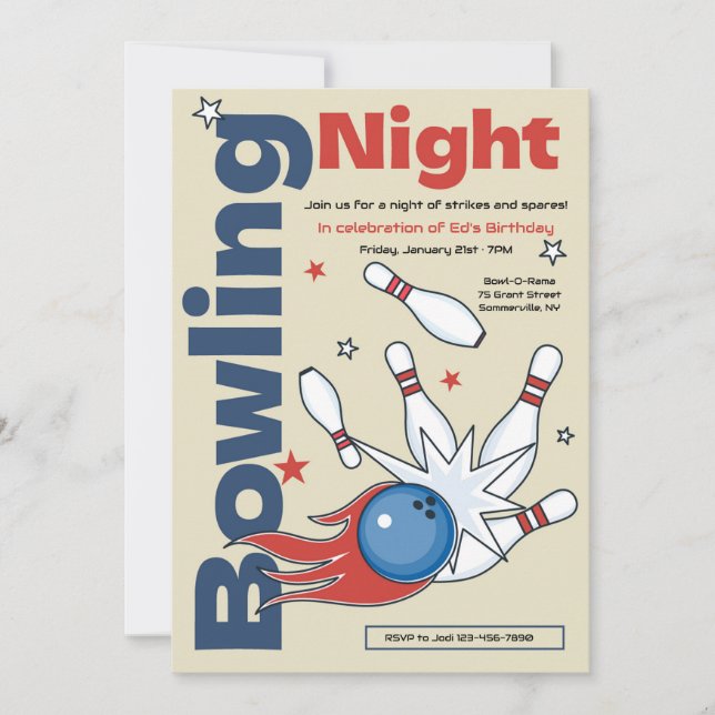 Inbjudan till bowlingkväll (Framsida)