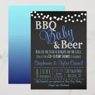 Inbjudan till BQ Baby och Beer Chalkboard Boy Show