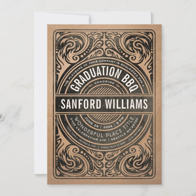 Inbjudan till BQ-partiet Rustic Studenten Kraft (Framsida)