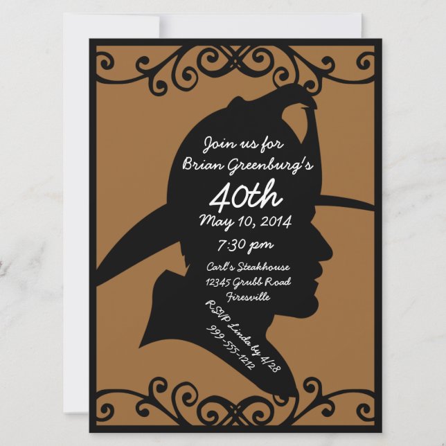 Inbjudan till brandman på födelsedagen (Framsida)