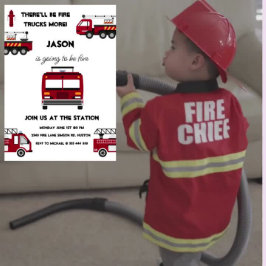 Inbjudan till brandman Party vid branddagen i Last