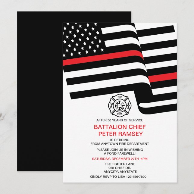 Inbjudan till brandman Pension (Fram/baksida)