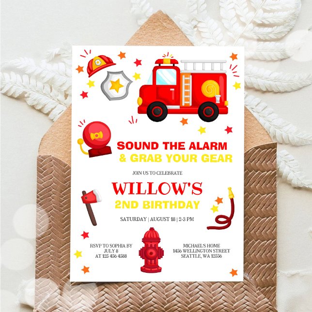 Inbjudan till brandmans födelsedagsfest (Skapare uppladdad)