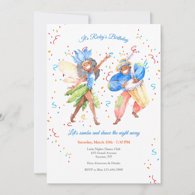 Inbjudan till brasilianska Samba (Framsida)