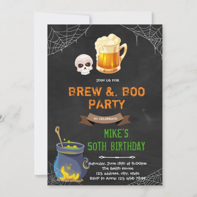 Inbjudan till Brew och boo halloween (Framsida)