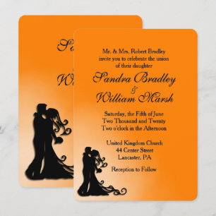 Inbjudan till brid, Groom Orange och Black Wedding