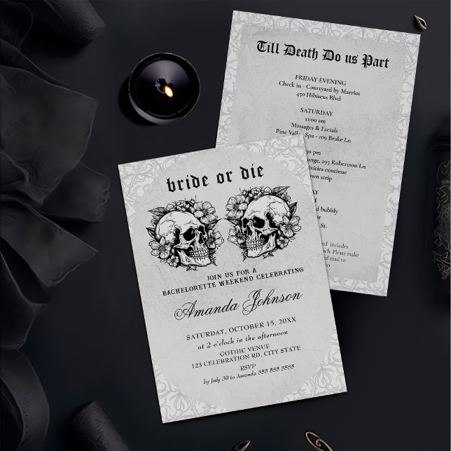 Inbjudan till Bride- eller Die Gothic Bachelorette (Skapare uppladdad)