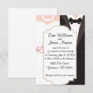 Inbjudan till Bride Gown och Groom Tux