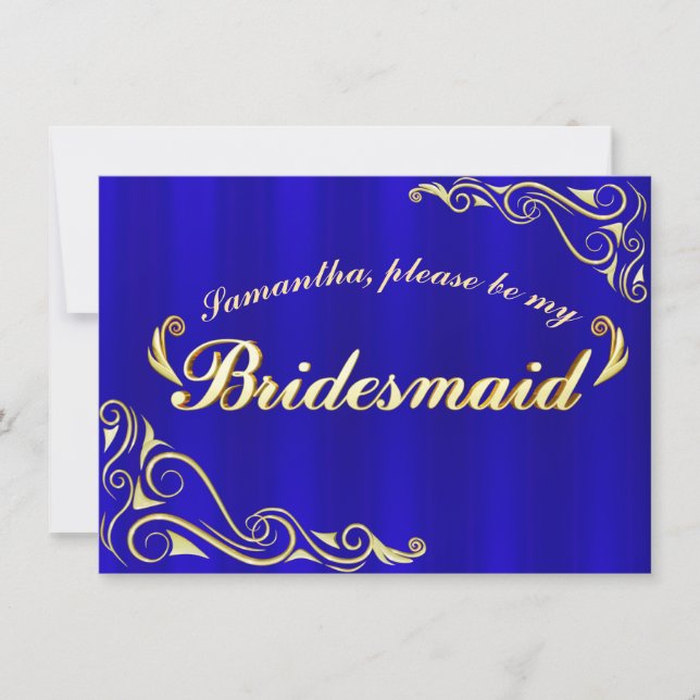 Inbjudan till Bridesmaid Elegant Regal Golden Font (Framsida)