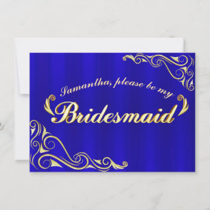 Inbjudan till Bridesmaid Elegant Regal Golden Font