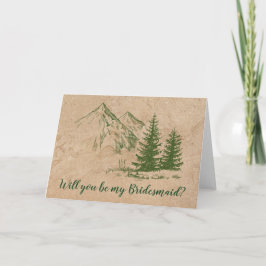 Inbjudan till Bridesmaid i Rustic Mountain Bröllop