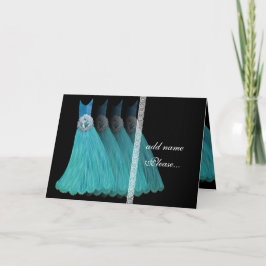 Inbjudan till Bridesmaid - Turquise Blue GOwen