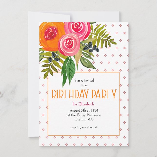 Inbjudan till Bright Birthday (Framsida)