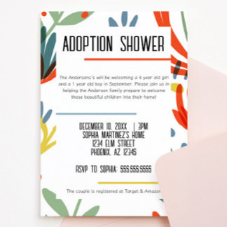 Inbjudan till Bright Botanicals Adoption Shower