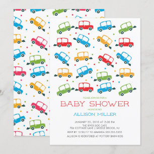 Inbjudan till Bright Cars Oh Boy Baby Shower