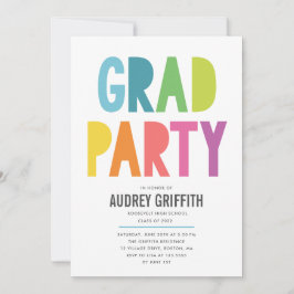Inbjudan till Bright Colorful Grad Party
