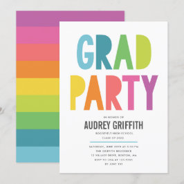 Inbjudan till Bright Colorful Grad Party