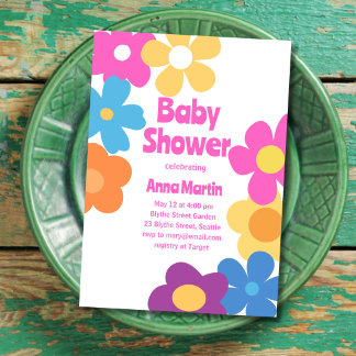Inbjudan till Bright Daisys Baby Shower