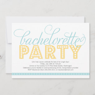 Inbjudan till Bright Ljus Bachelorette Party