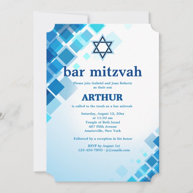 Inbjudan till briljanta torg i Pub Mitzvah (Framsida)