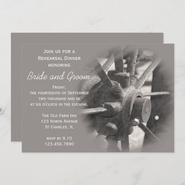 Inbjudan till Bröllaksrepetitionens Middag på Wago (Fram/baksida)