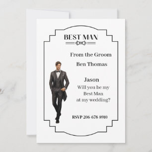 Inbjudan till Bröllop Best Man