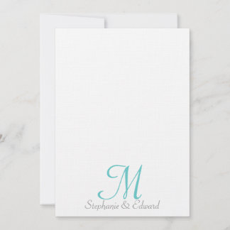 Inbjudan till Bröllop Blue Monogram Starfish Beach
