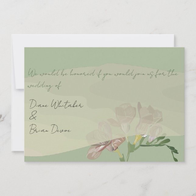 Inbjudan till bröllop Ceremony Fresia (Framsida)