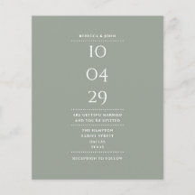 Inbjudan till Bröllop-datum för Grönt för budgetby