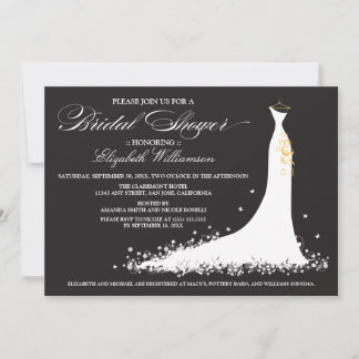Inbjudan till Bröllop Gown Brudens sida (ebony)