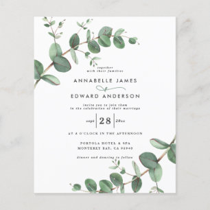 inbjudan till Bröllop greenery Eucalyptus Flygblad