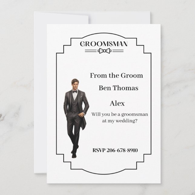 Inbjudan till bröllop Groomsman (Framsida)
