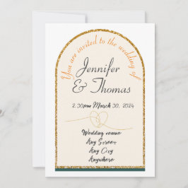 Inbjudan till bröllop/guld kant