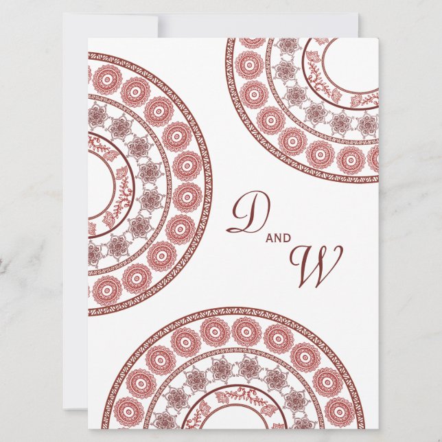 Inbjudan till Bröllop indisk Henna Mehndi Gult Des (Framsida)