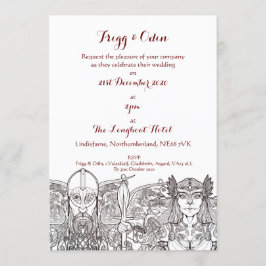 Inbjudan till bröllop på trä och franska