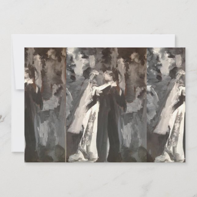 Inbjudan till Bröllop par målning (Framsida)