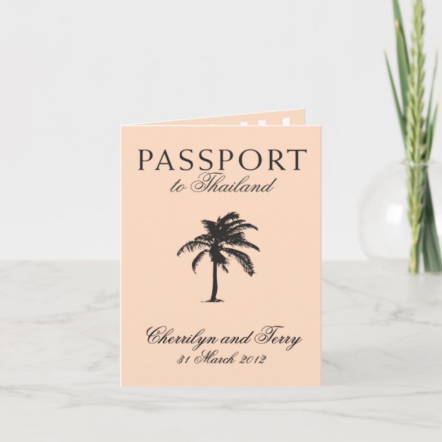 Inbjudan till Bröllop-pass till Thailand (Framsida)