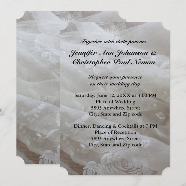 Inbjudan till Bröllop Snöre-utpressningsbildbröllo (Fram/baksida)