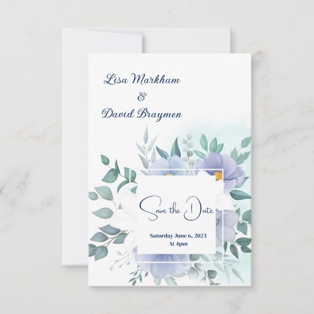 Inbjudan till bröllop spara datum (Framsida)