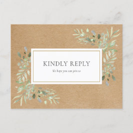Inbjudan till Bröllopet OSA Rustic Kraft Greenery