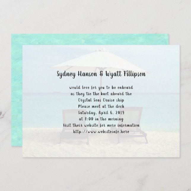 Inbjudan till bröllopsbågar för enkelt mål (Fram/baksida)