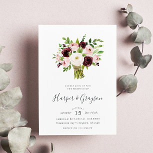 inbjudan till bröllopsbjudande i Romantik Bouquet