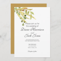 Inbjudan till bröllopsbröllop i guld