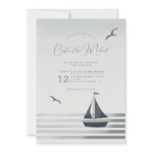 Inbjudan till bröllopsinbjudan för sjöbåtar vid ha